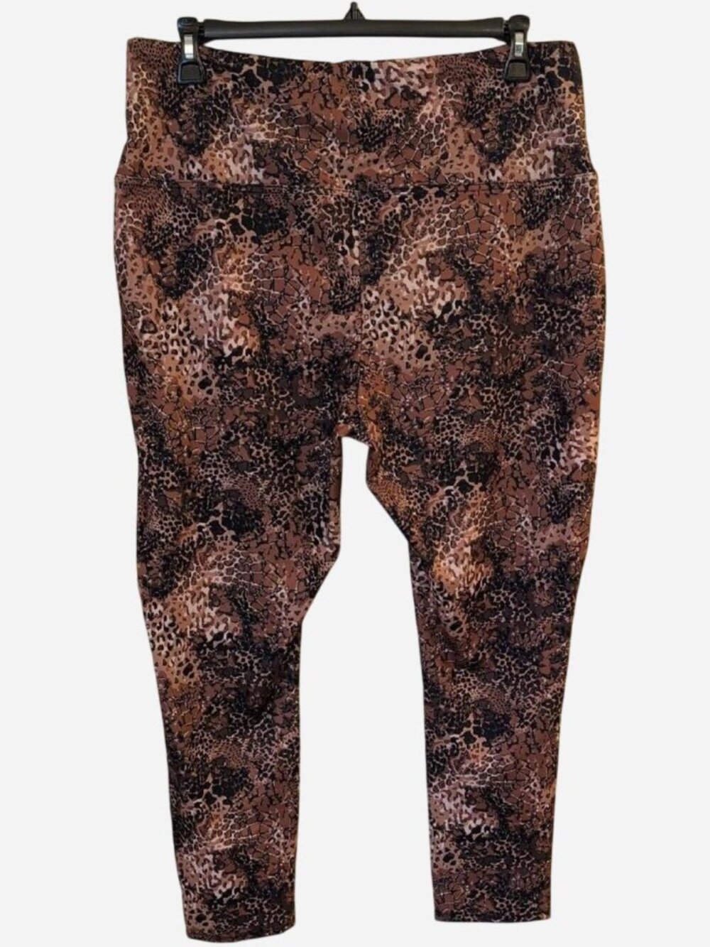 DG2 by Diane Gilman Brown Animal Print High-Rise Tummy Control Leggings 1X